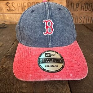 New Era Mini B Boston Red Sox Cotton Blue and Red Denim adjustable Baseball Cap